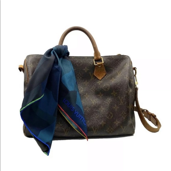 Louis Vuitton Silk Scarf Bandana Neck Scarf Camo - Picture 9 of 9